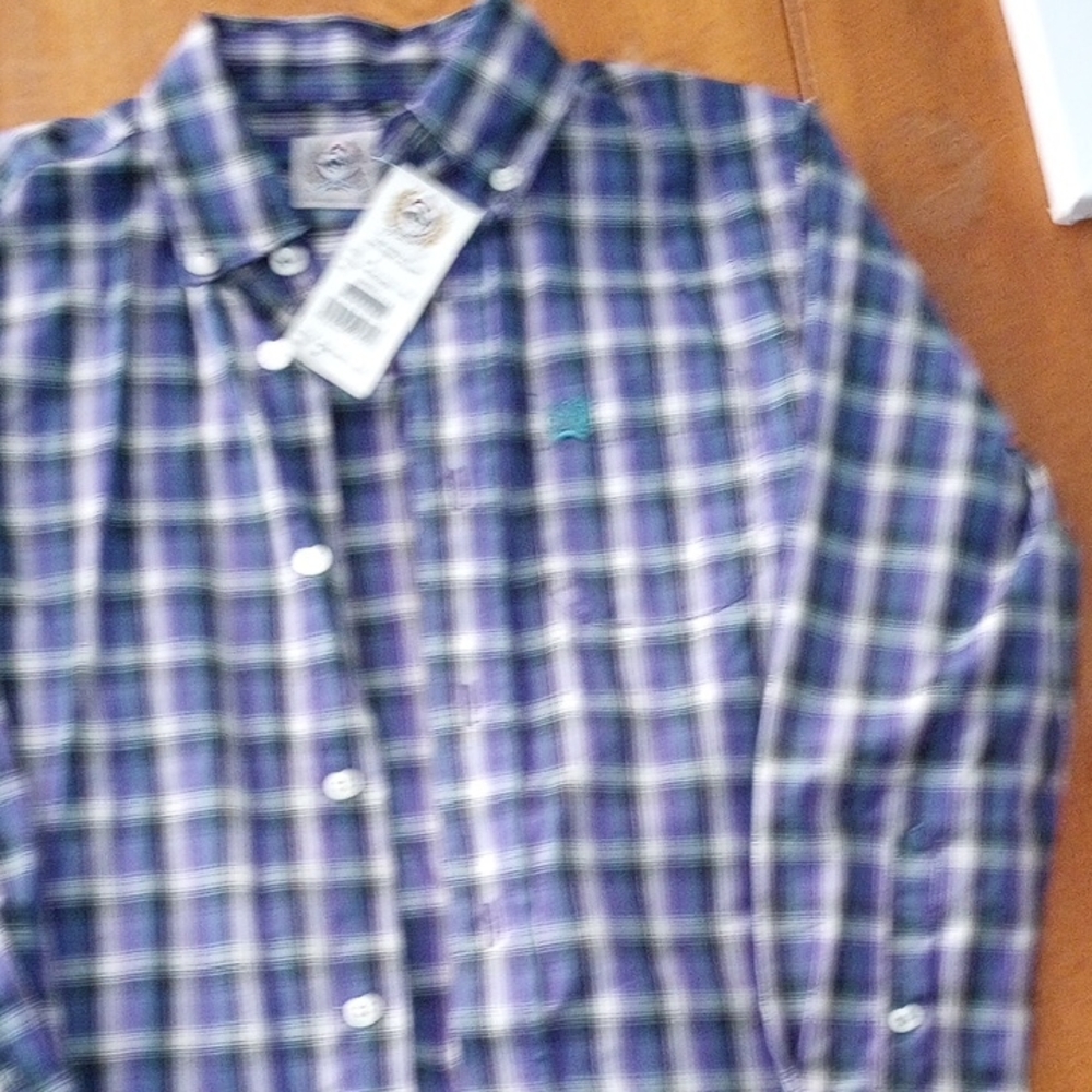 Cinch Boys Plaid Western Shirt - Blue and Purple NWT!